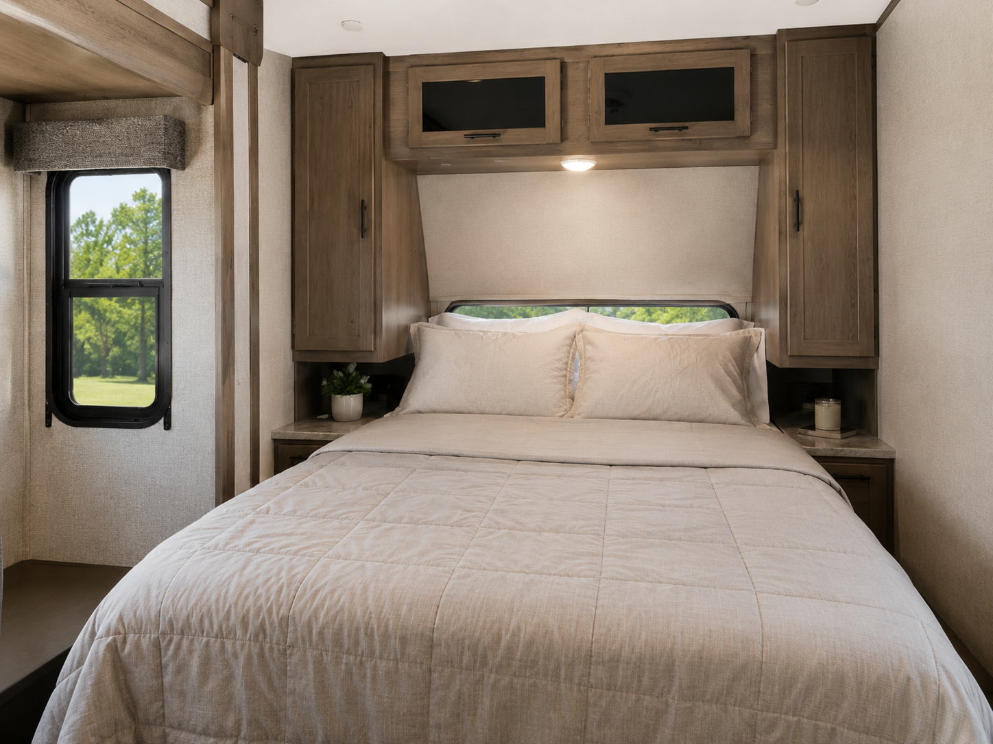 Camper bed setup